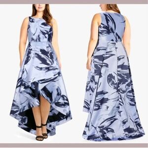 Adrianna Papell Gown High Low Floral 4 Blue Womens Formal Wedding Guest SEO